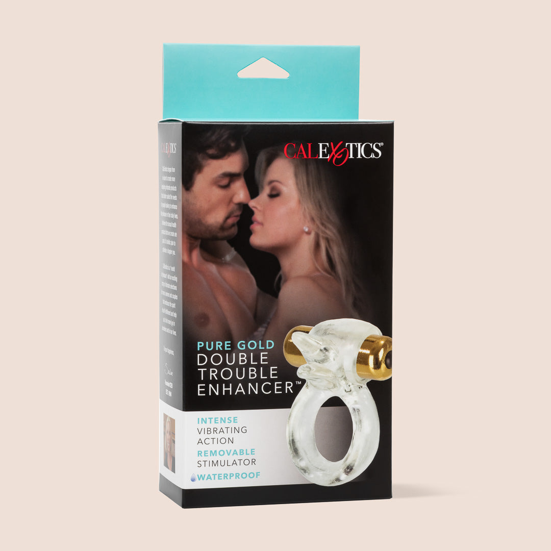 CalExotics Pure Gold Double Trouble Enhancer™ | vibrating penis ring