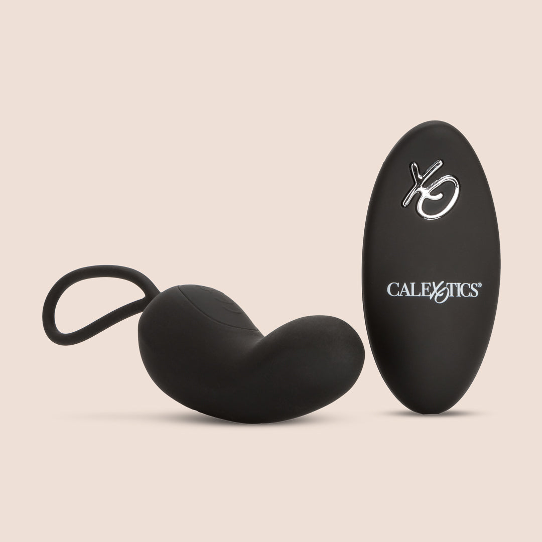 CalExotics Silicone Remote Rechargeable Curve | silicone curved panty vibe with remote