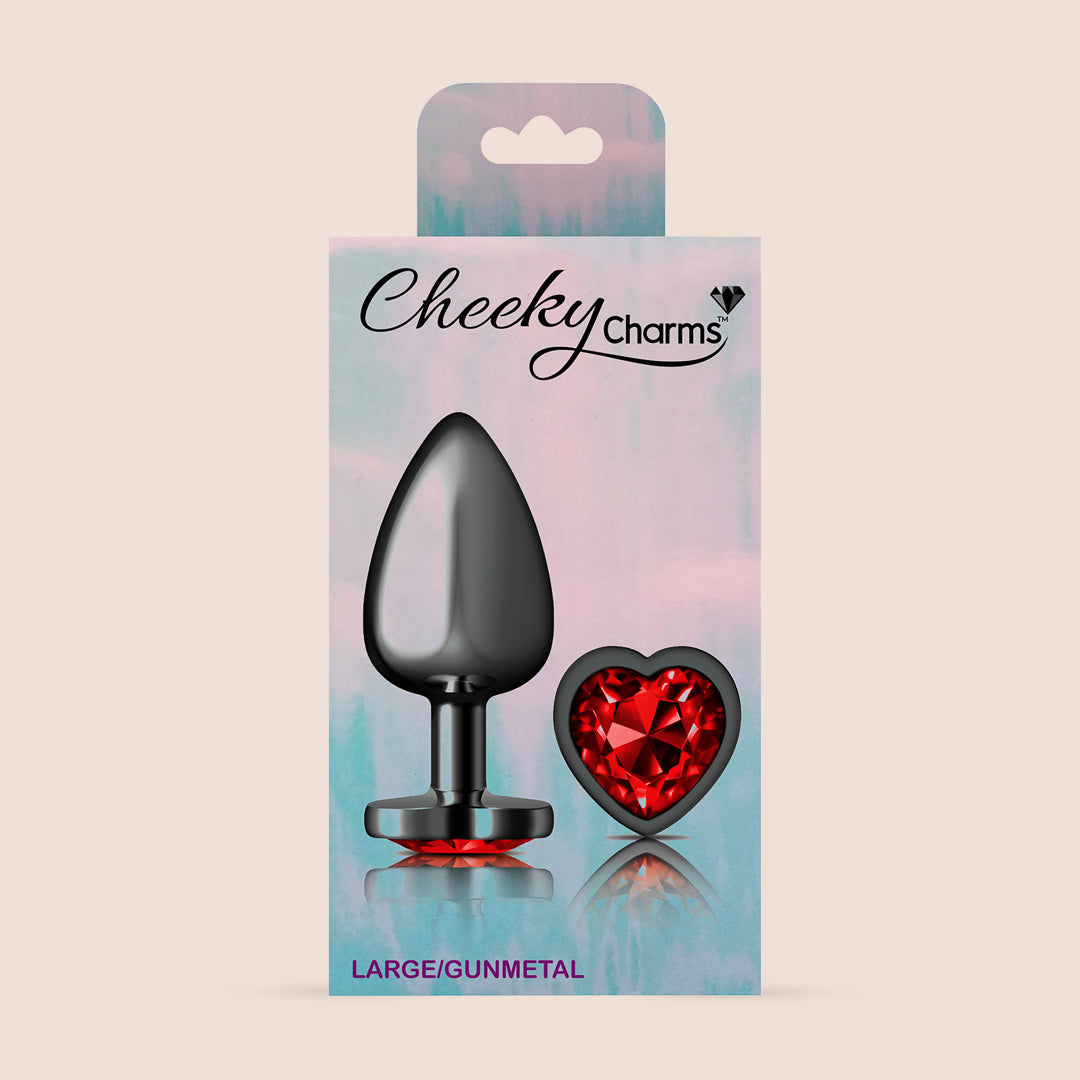 Cheeky Charms Gunmetal Heart Plug | lightweight metal booty jewelry