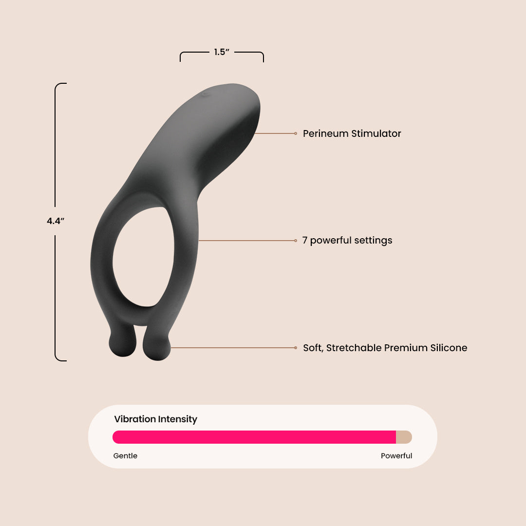 OptiMALE™ Rechargeable Vibrating C-Ring | silicone penis ring