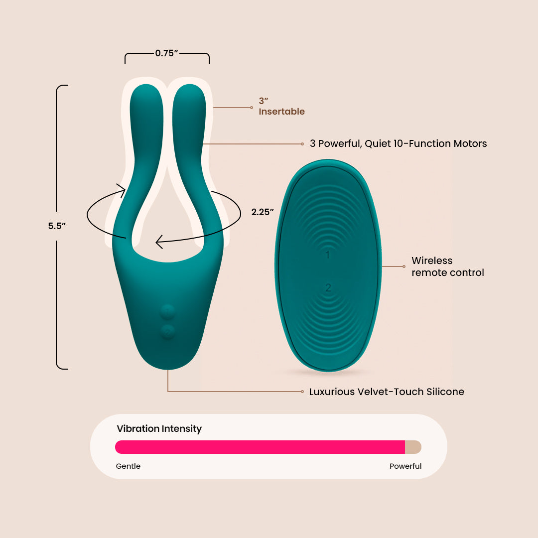 TRYST™ v2 | bendable multi erogenous zone massager with remote