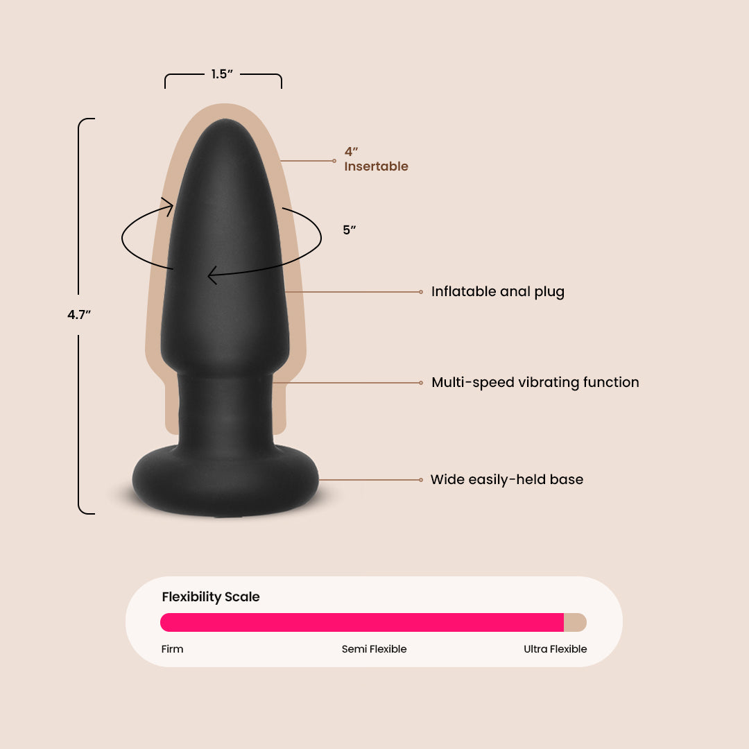 Deluxe Wonder Plug | inflatable vibrating butt plug