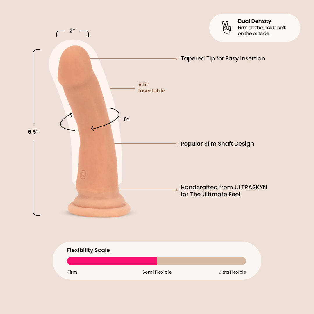 The D™ Slim D - 6 Inch - ULTRASKYN | dual density ultra realistic dildo