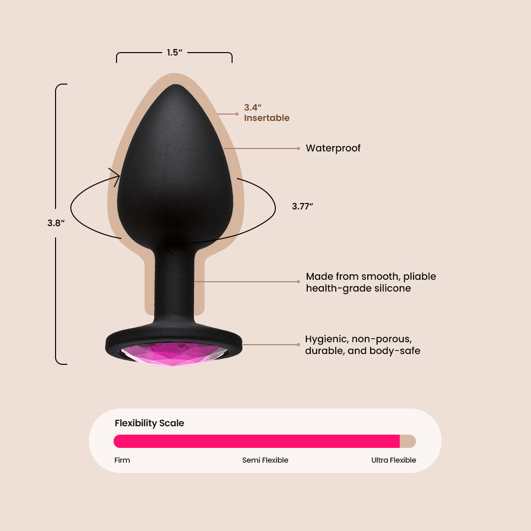 Booty Bling™ Small | jeweled base silicone plug