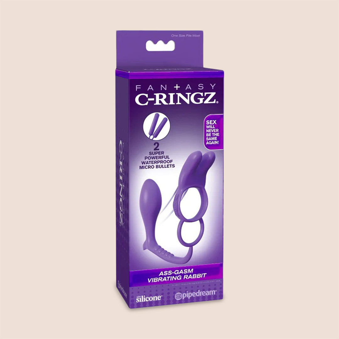 Fantasy C-Ringz Ass-Gasm Vibrating Rabbit | vibrating plug with vibrating c-ring - remote