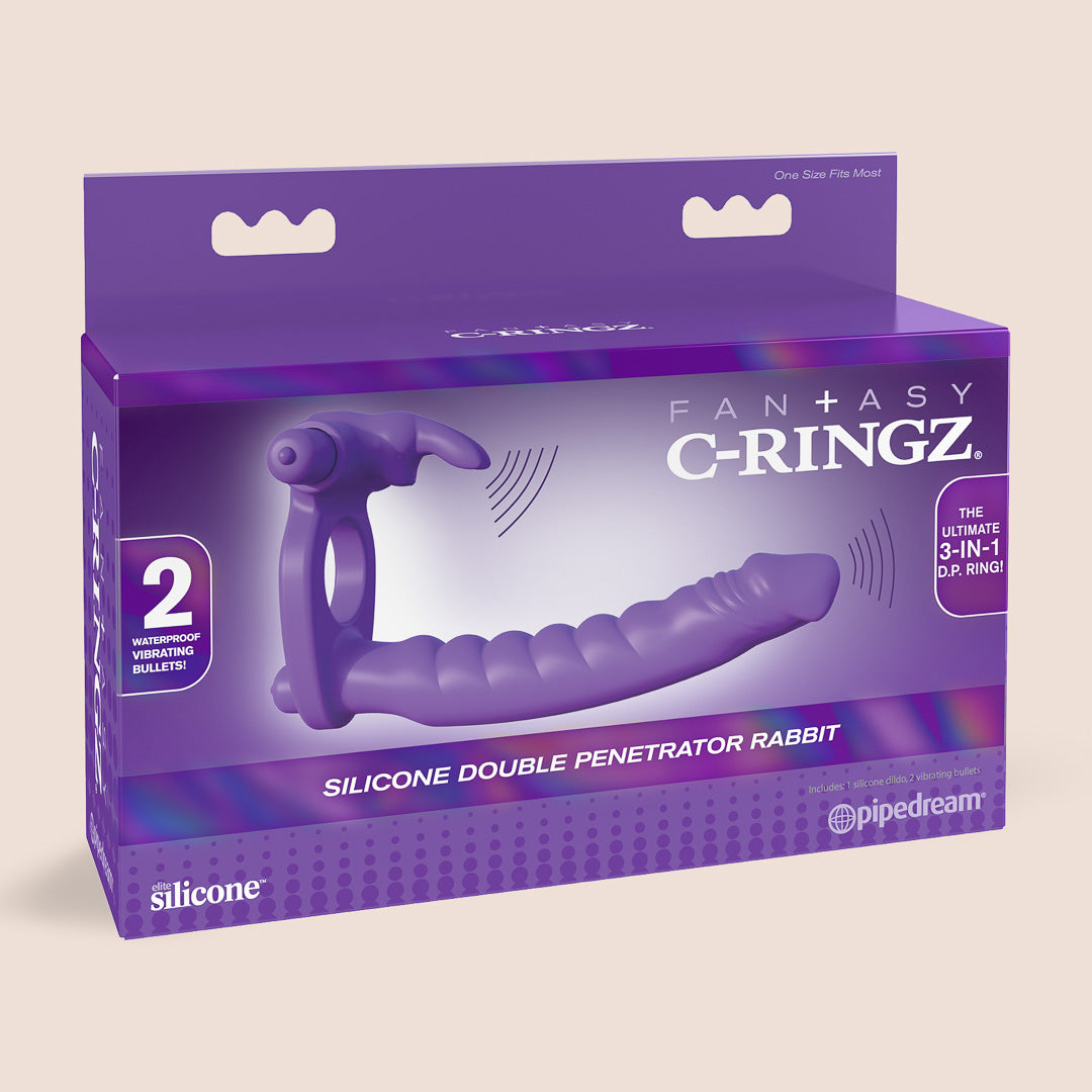 Fantasy C-Ringz Silicone Double Penetrator Rabbit | with 2 removable bullets