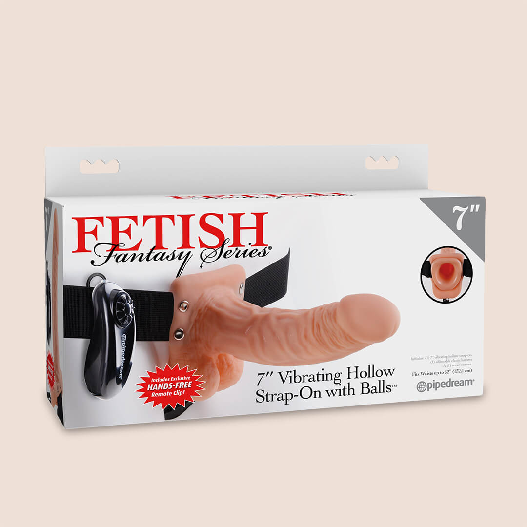 Fetish Fantasy 7" Vibrating Hollow Strap-on | comfortable elastic harness