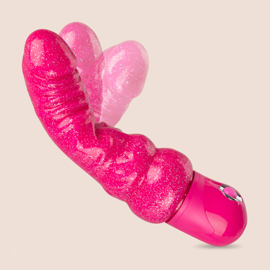 Naughty Bits™ Lady Boner Bendable Personal Vibrator | sparkly bendable realistic shaft