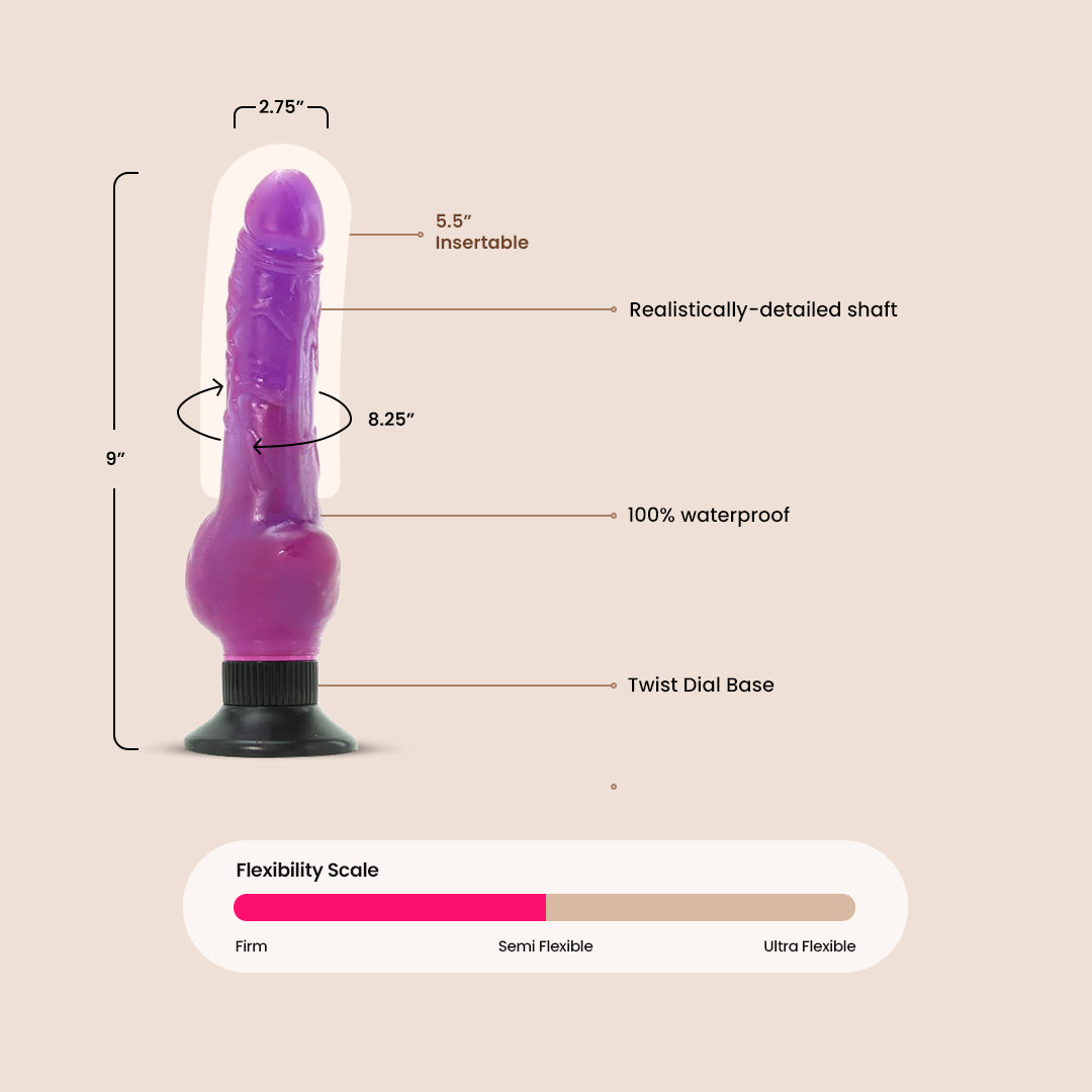 Wall Banger Vibrating Dildo | suction cup base