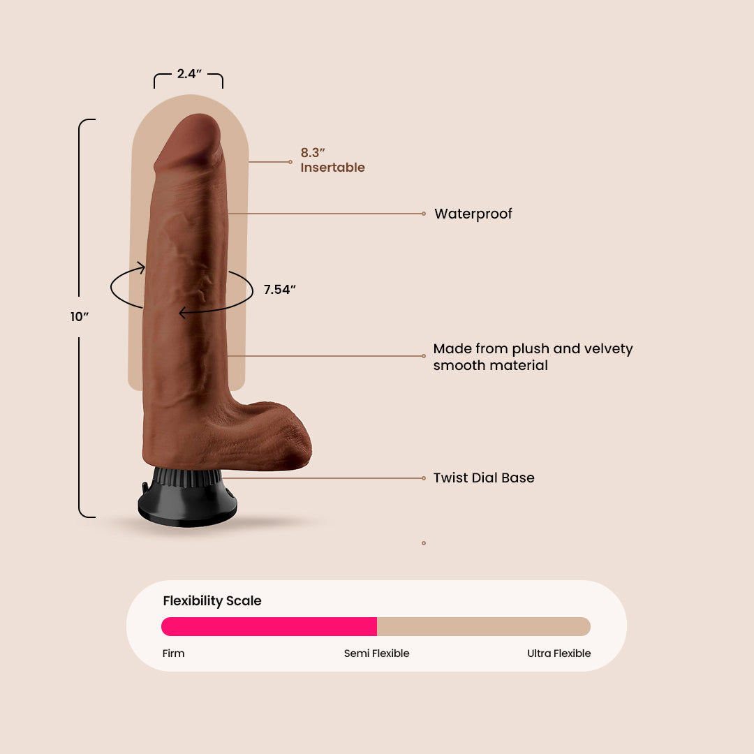 Real Feel Deluxe No. 10 | 10" vibrating dildo with suction cup base