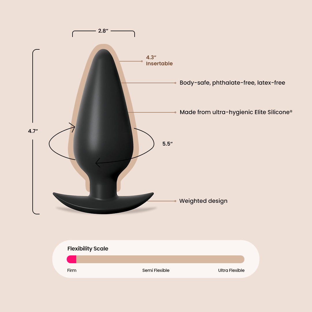 Anal Fantasy Large Weighted Silicone Plug | tapered tip