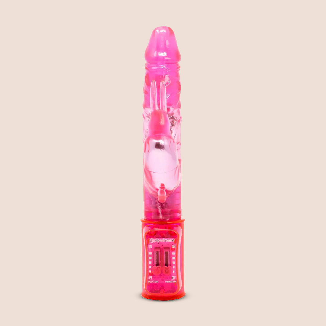 Pipedream Total Ecstasy Triple Stimulator | vibrating clitoral & anal arm, rotating bead shaft