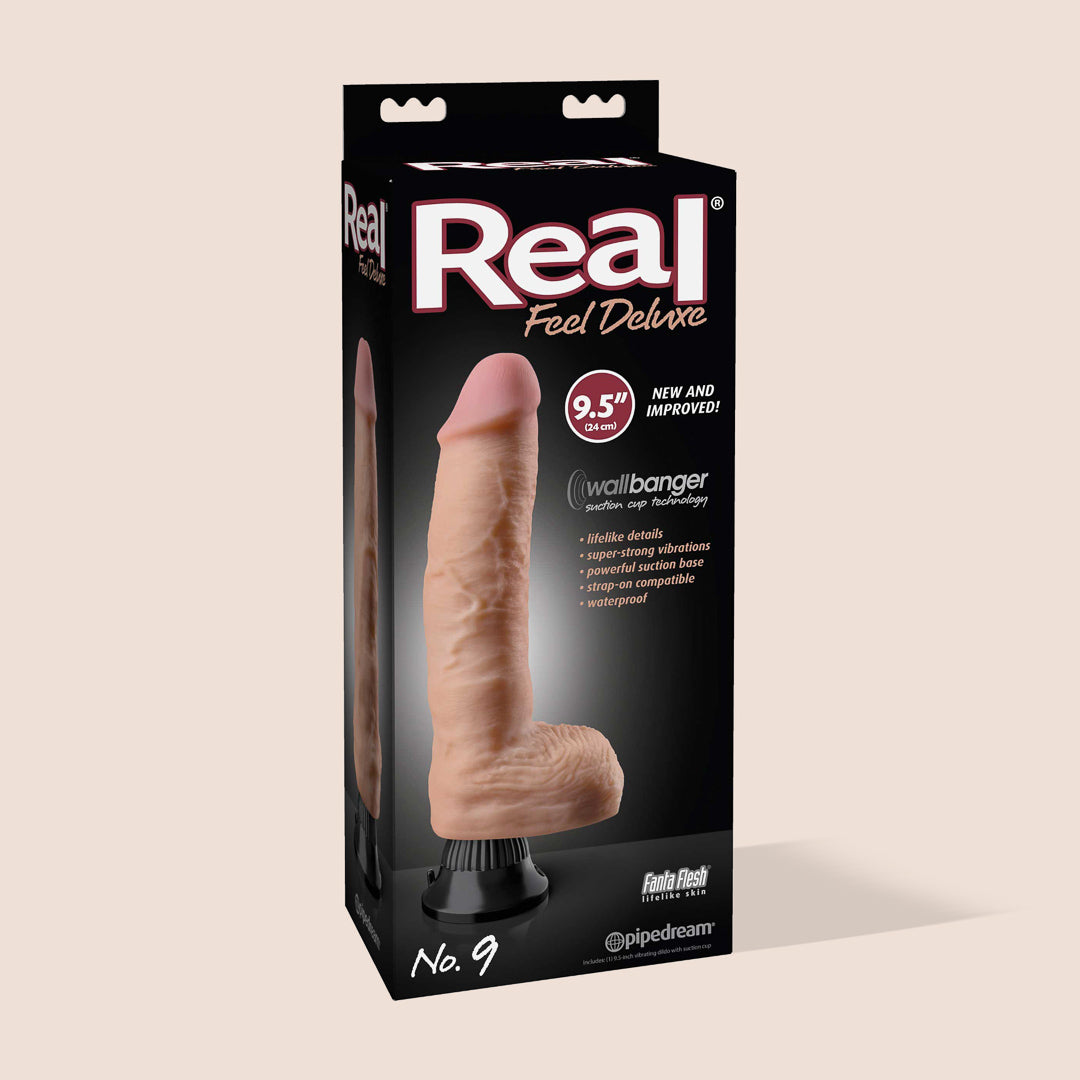 Real Feel Deluxe No. 9 | 9.5" vibrating dildo with suction cup base