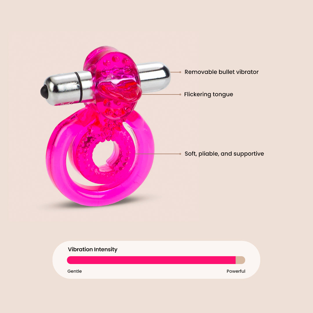 CalExotics Dual Clit Flicker™ | vibrating penis & ball rings