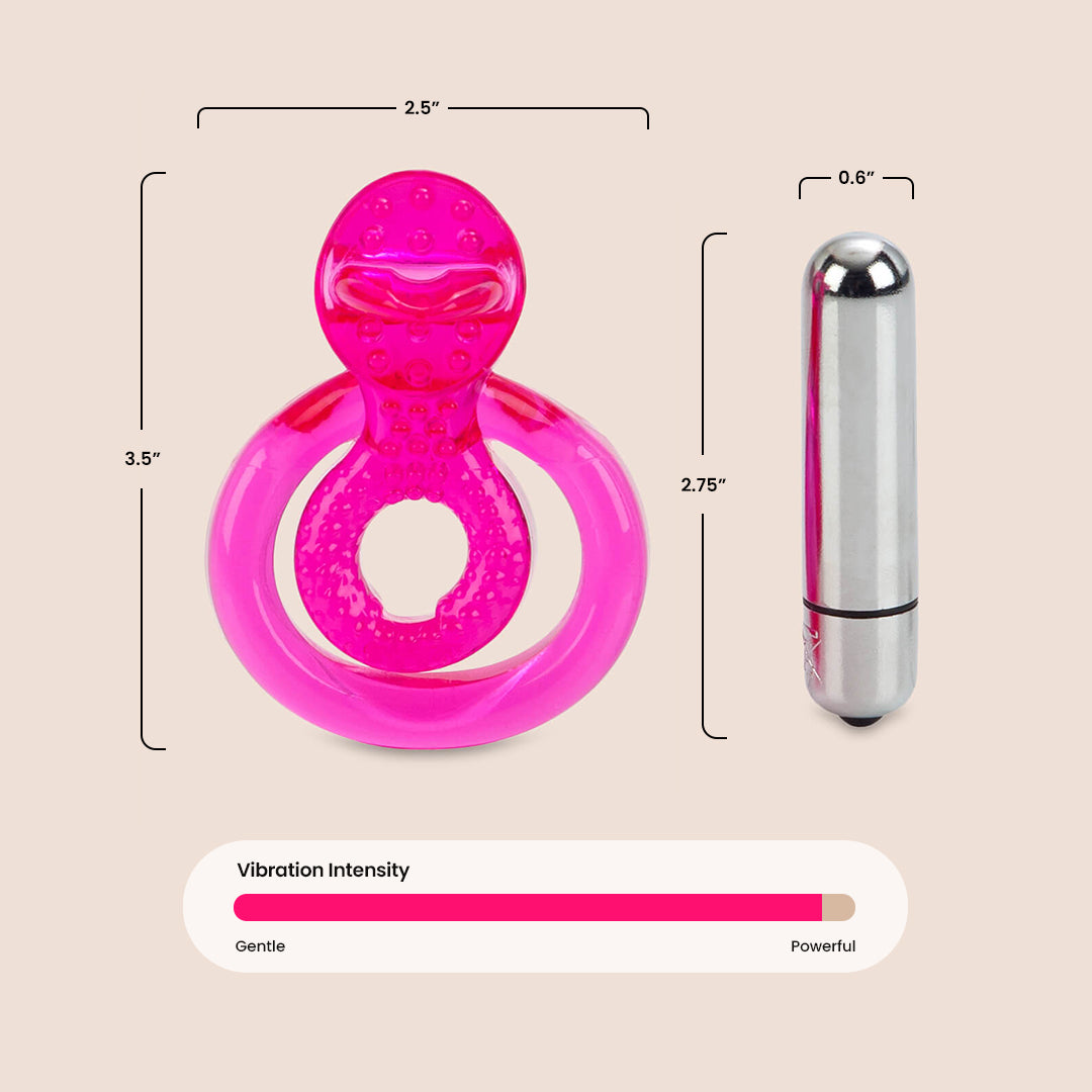 CalExotics Dual Clit Flicker™ | vibrating penis & ball rings