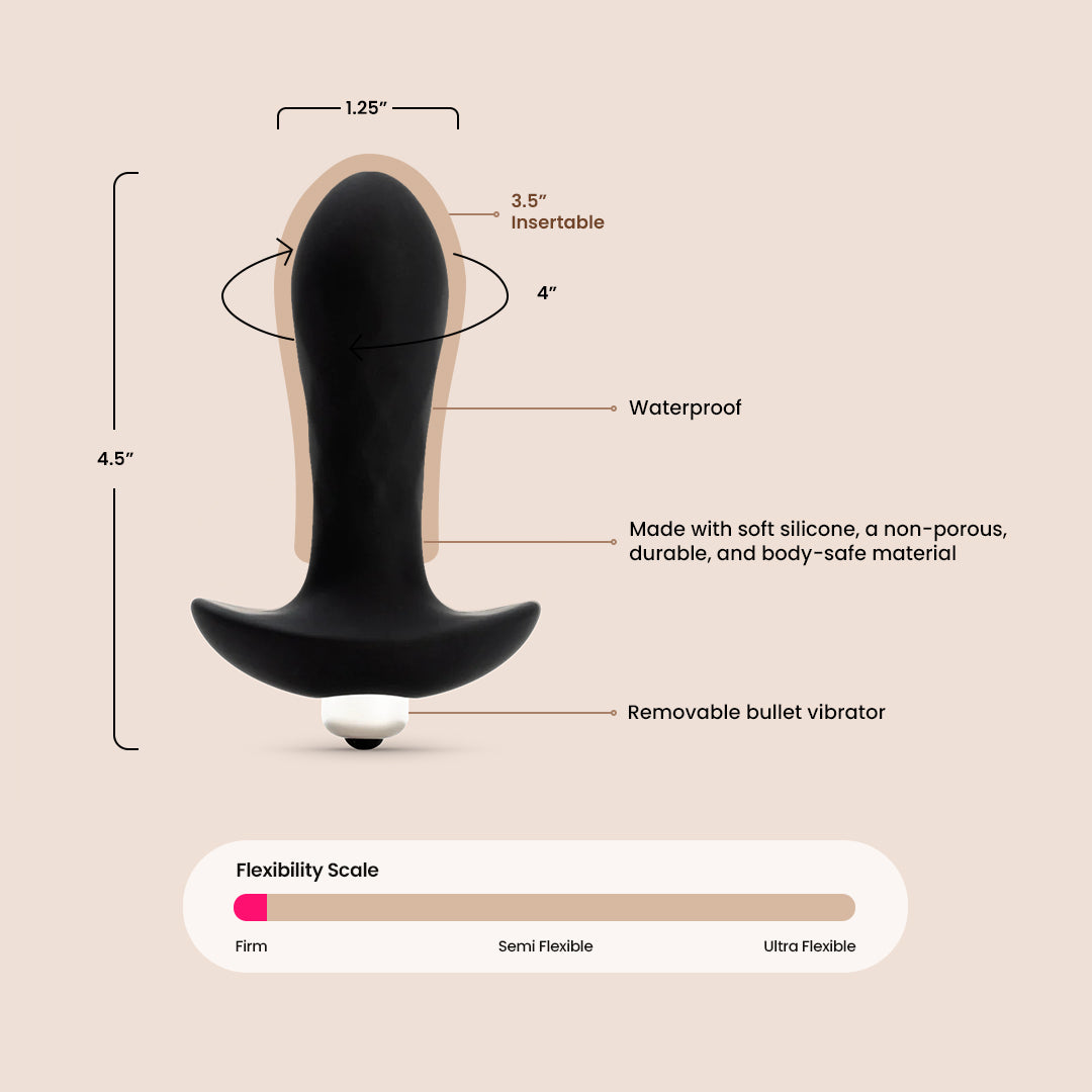 SIMPLI Vibrating Plug 02 | silicone with removable bullet vibe