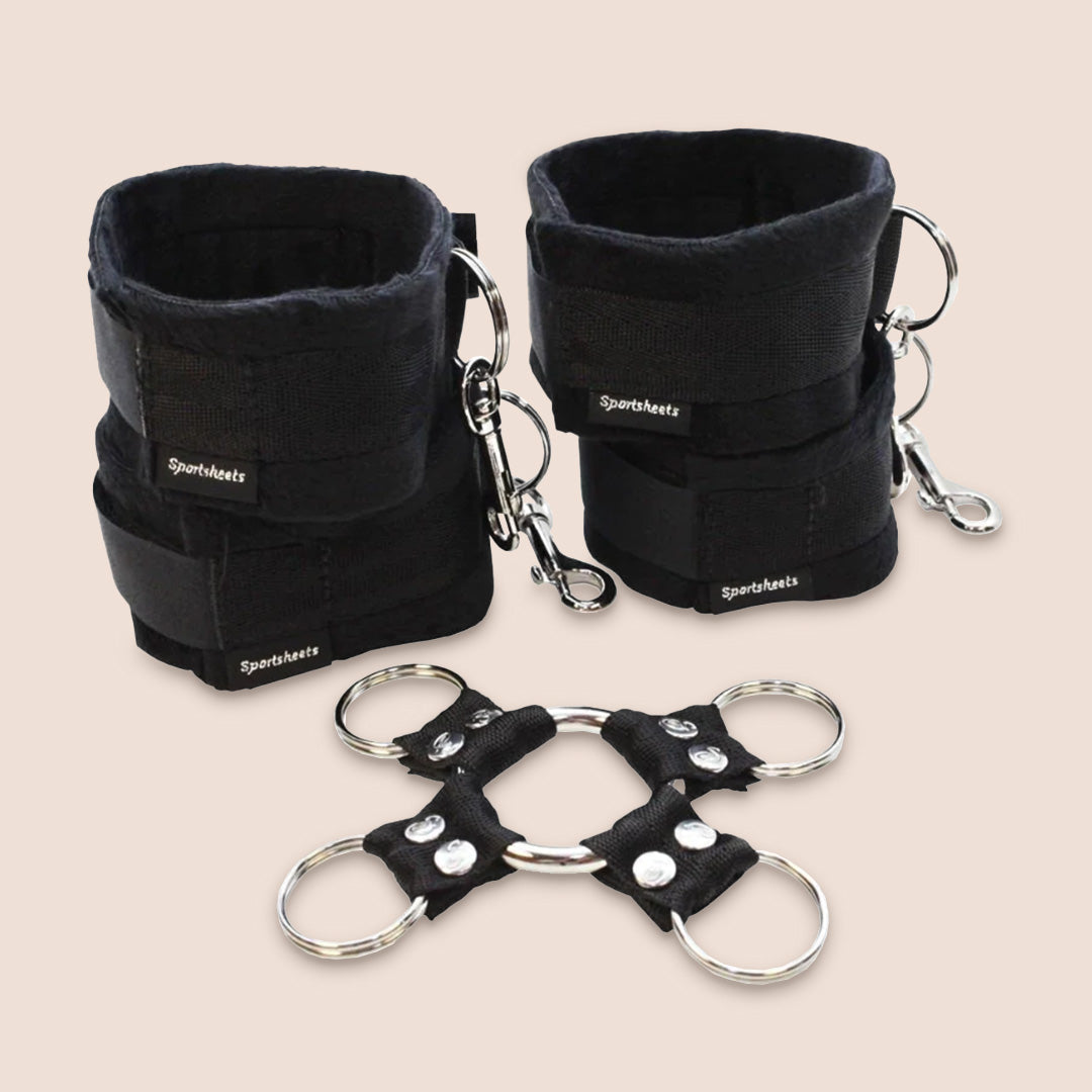 Sportsheets 5 Piece Hog Tie & Cuff Set | four detachable cuffs