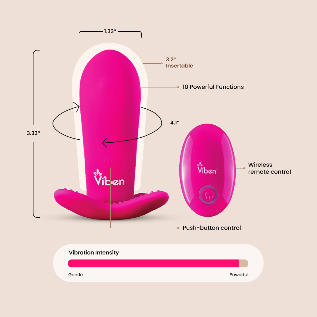 Viben Intrigue Butterfly Rocker with Pleasure Nubs | remote controlled panty vibe