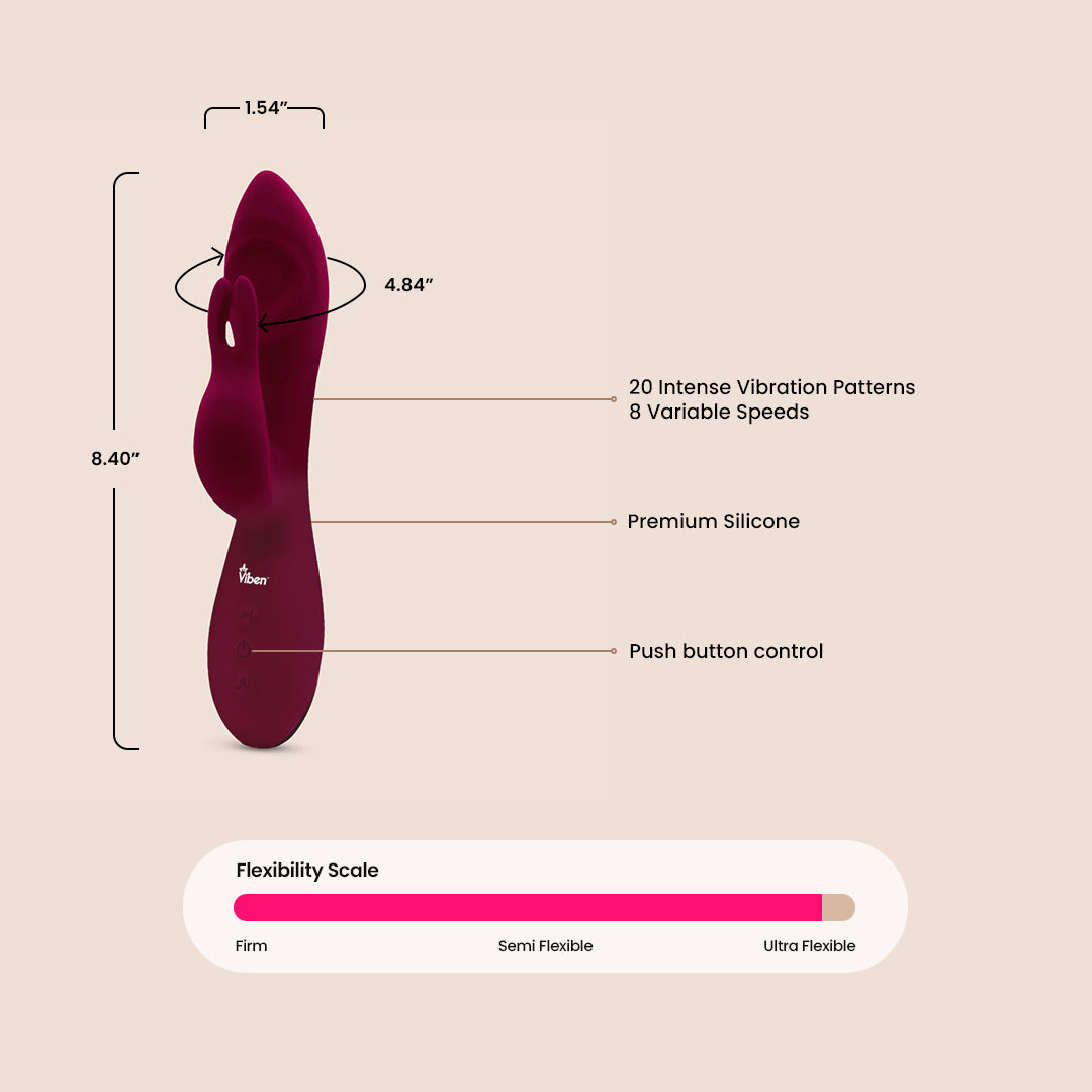 Viben Pzazz Rechargeable Rabbit Vibrator | thumping vibrator