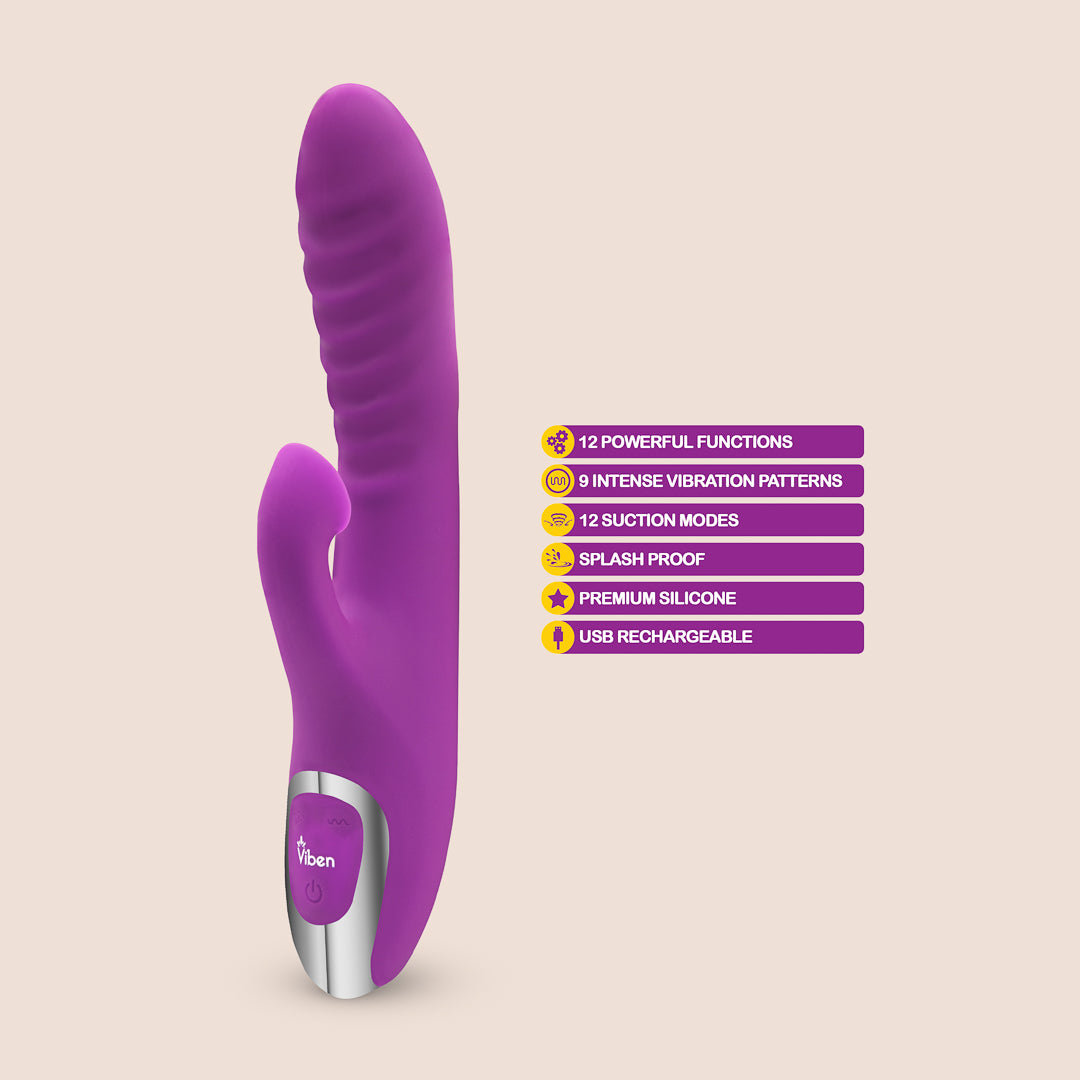 Viben Frenzy Suction Rabbit Vibrator | waterproof and rechargeable