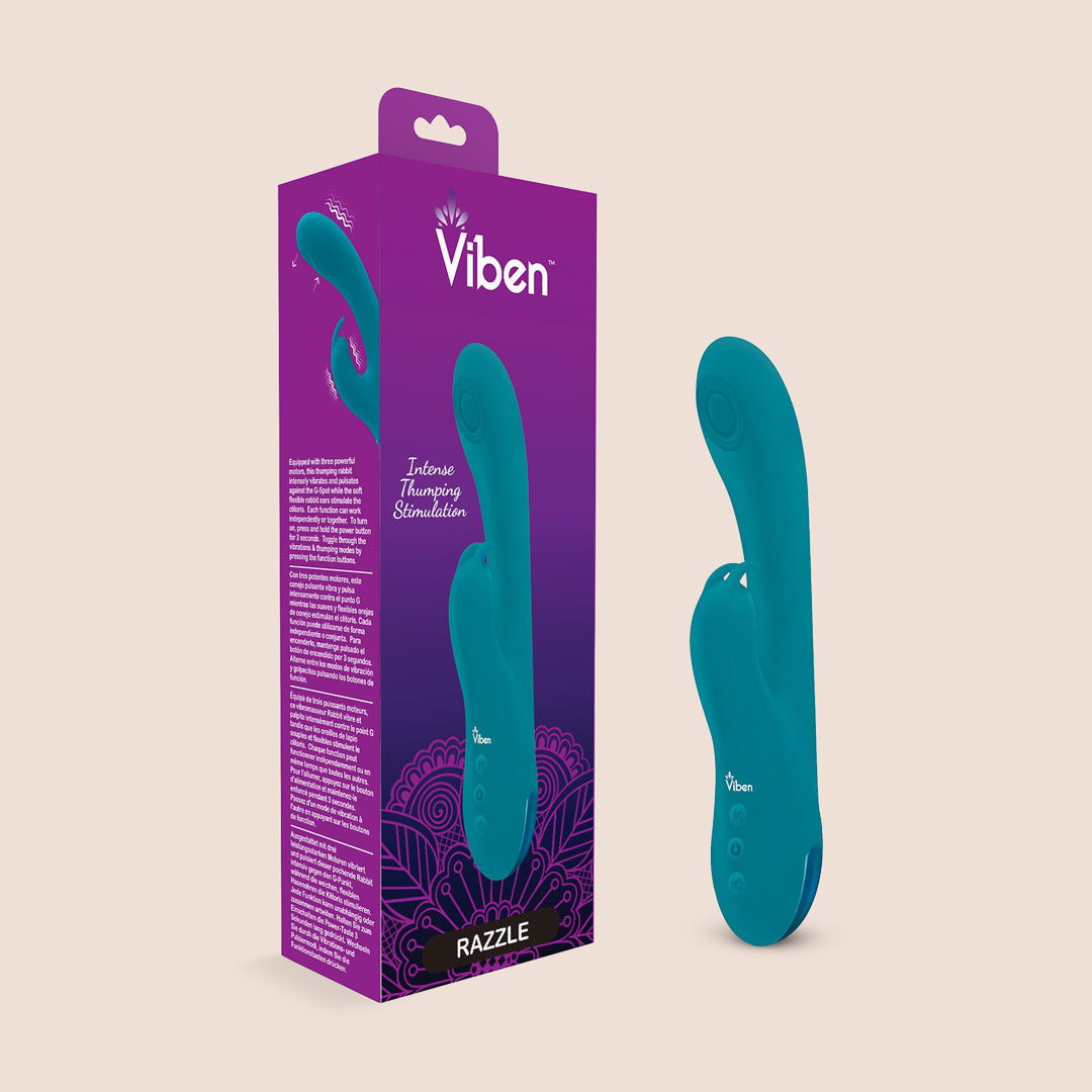 Viben Razzle Rechargeable Thumping Rabbit Vibrator | waterproof and rechargeable