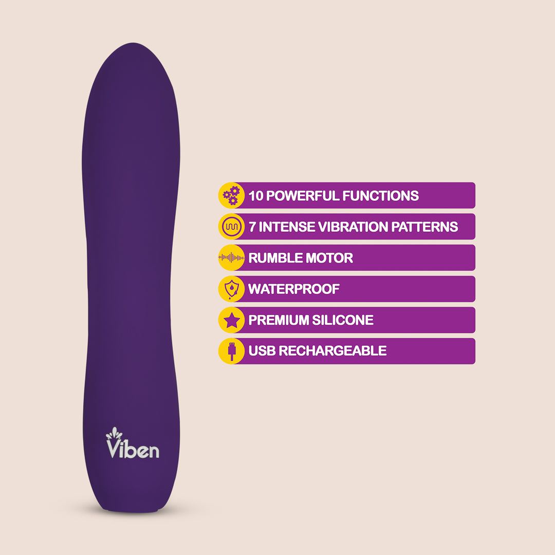 Viben Vivacious 10 Function Rumble Bullet | waterproof and rechargeable