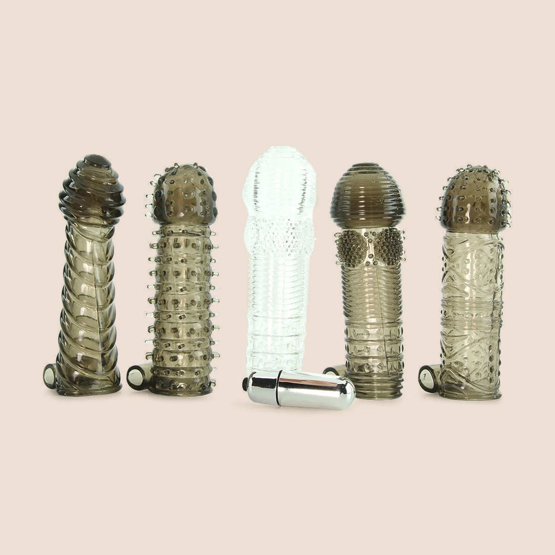 Vibrating Penis Sleeve Kit | textured stimulation sleeve