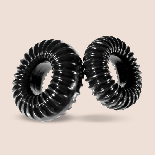 XPLAY® Ribbed Ring Slim - Black | stretchy ring