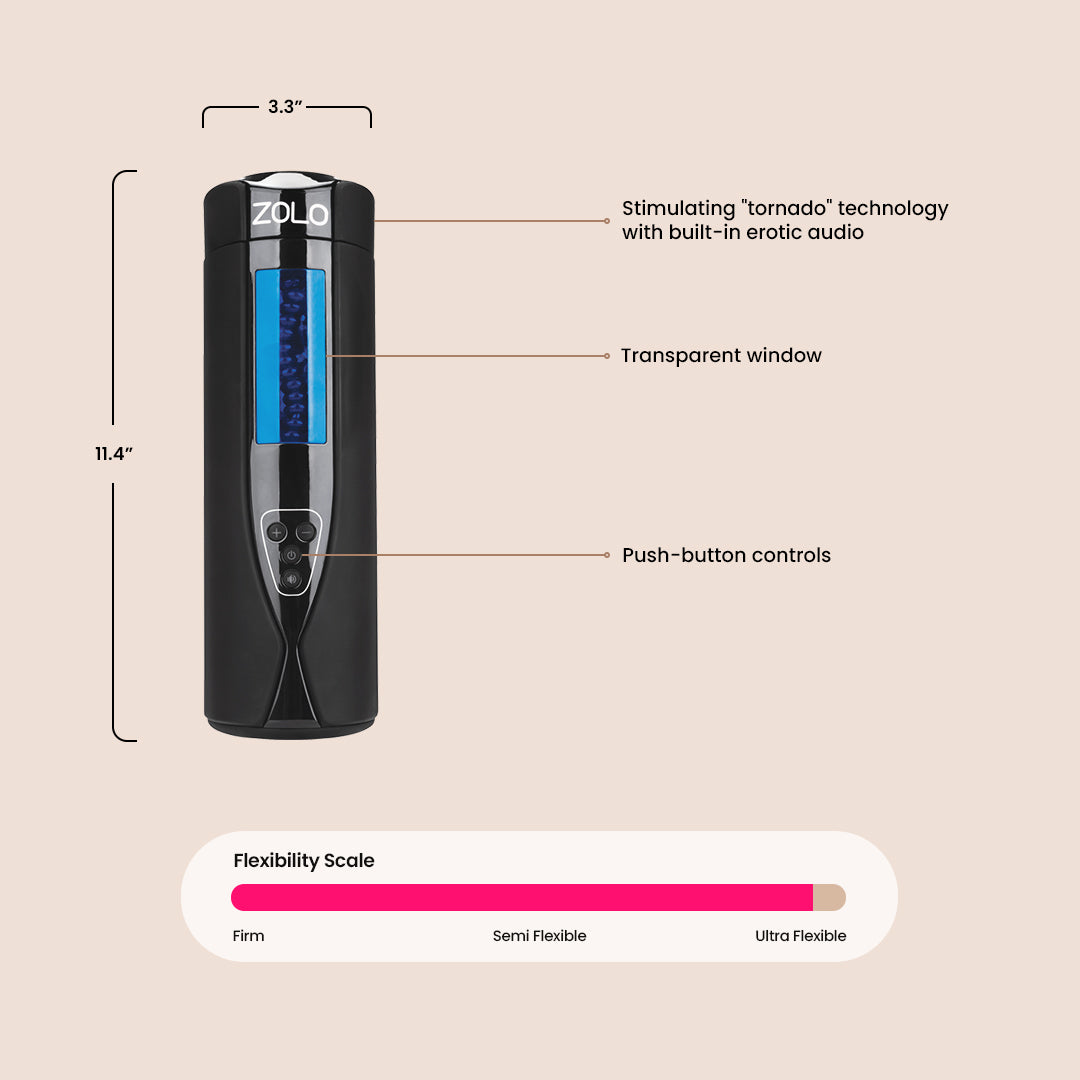 Zolo Tornado Rechargeable Masturbator | stimulating tornado technology